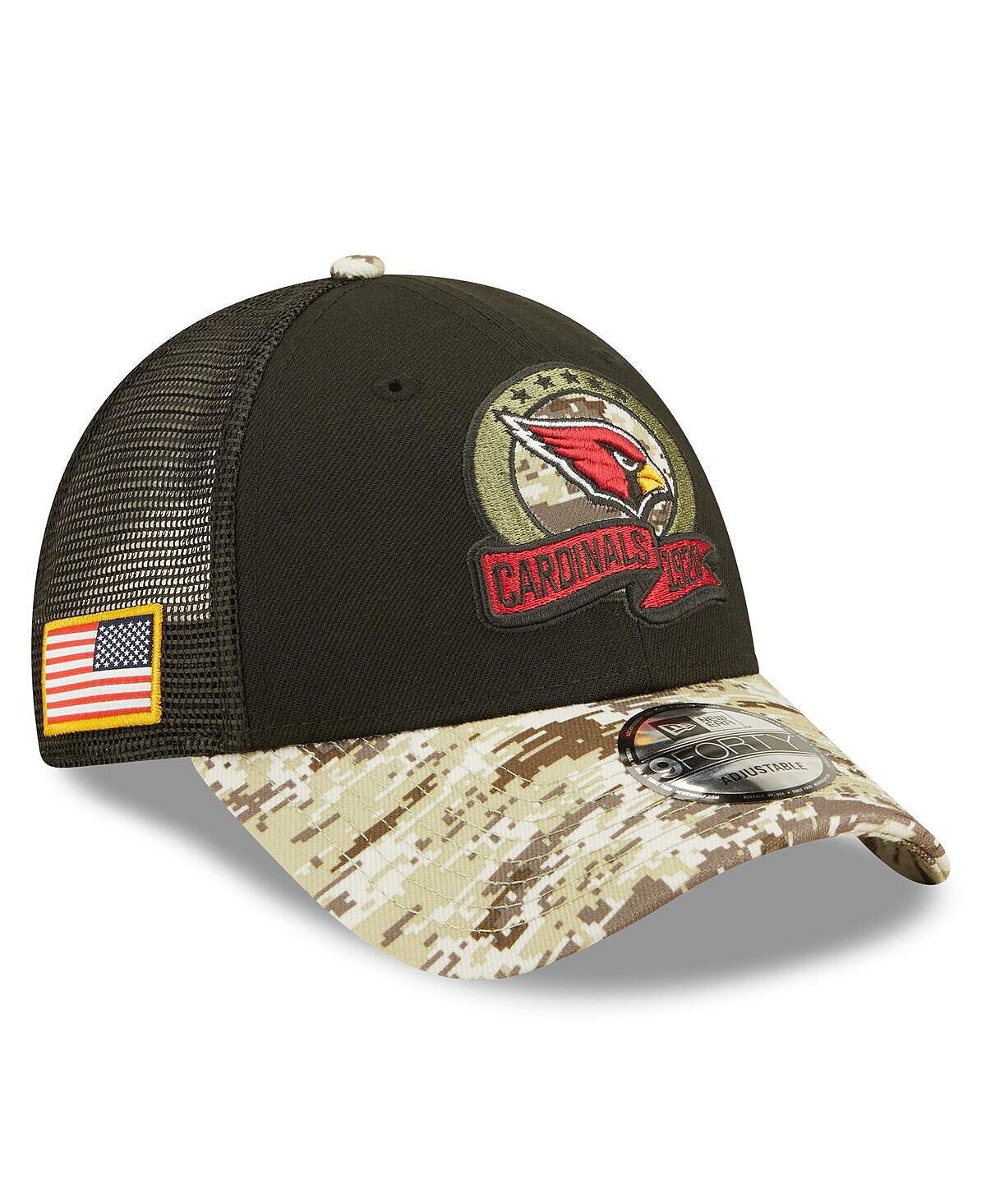 

Мужская черная камуфляжная кепка Snapback Trucker Arizona Cardinals 2022 Salute To Service 9FORTY New Era