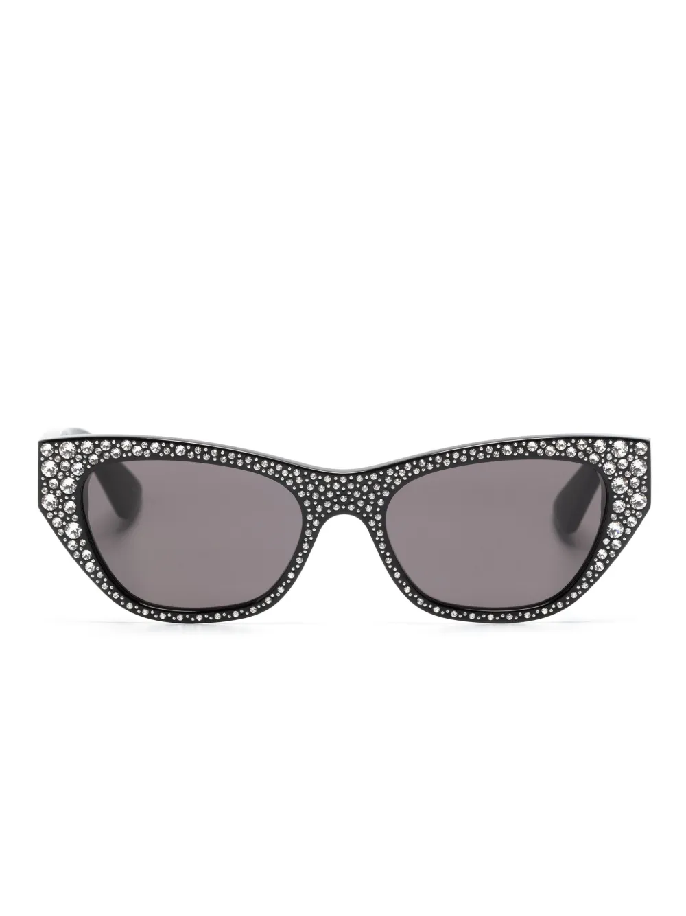 

Солнцезащитные очки в оправе 'кошачий глаз' со стразами Alexander McQueen Eyewear, черный