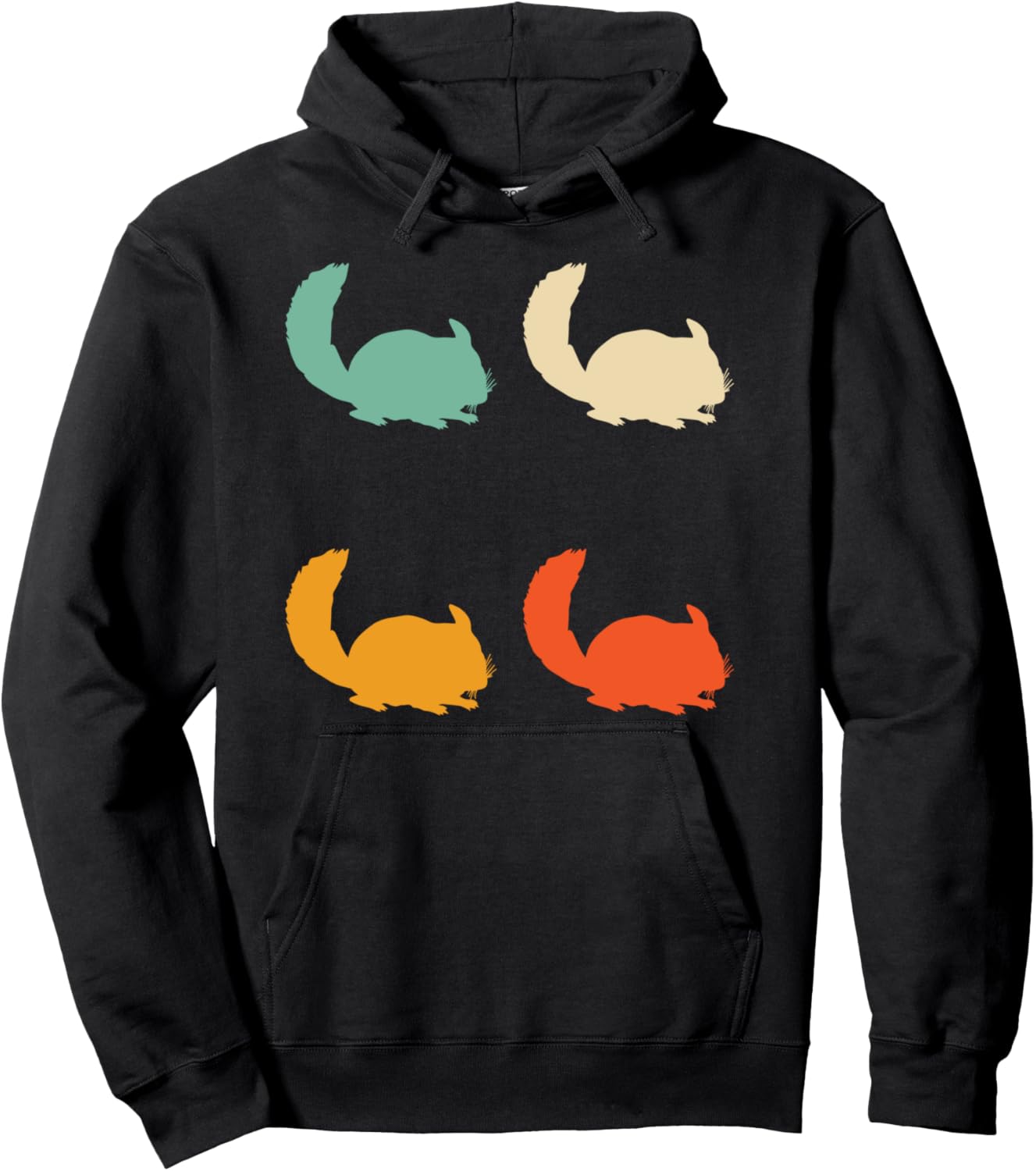 

Винтажная толстовка с изображением шиншиллы в стиле ретро - отличный подарок для любителя животных Shirtbooth: Vintage Animals, черный