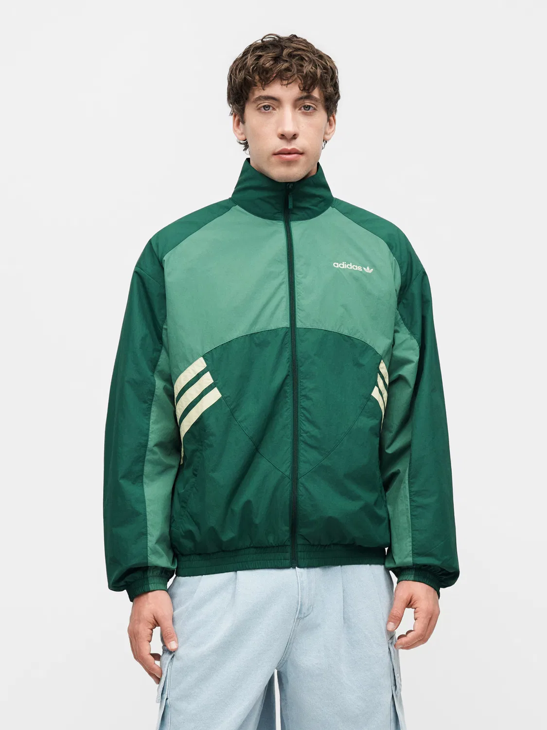 Куртка Adidas Originals Between-Season Munich 93 в нефритовом и темно-зеленом цветах — фото 3