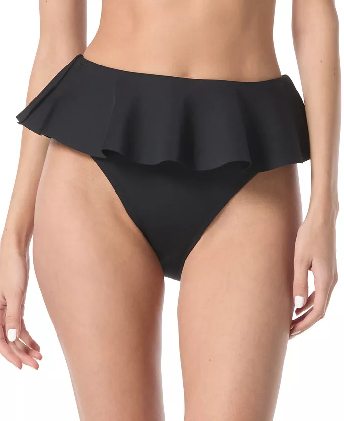 

Женские бикини-трусы с высокой посадкой и юбочкой Vince Camuto, черный