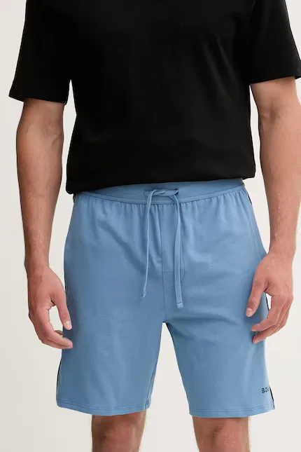 Пижамные шорты хлопок с эластаном Unique Shorts BOSS, синий