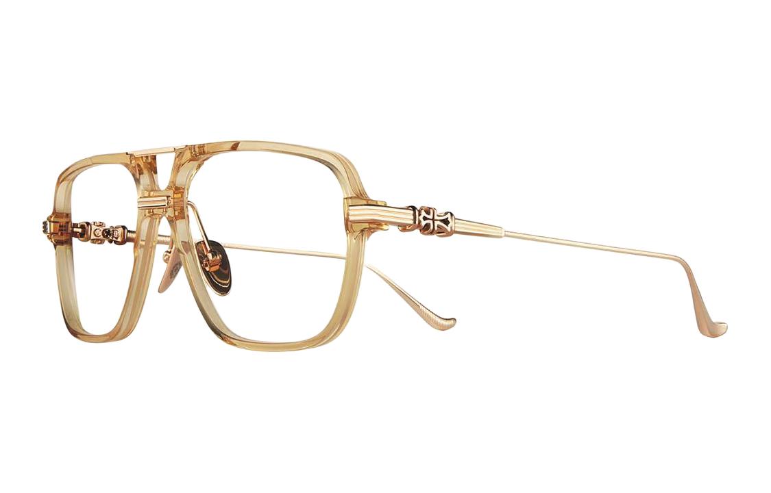 

Chrome Hearts Авиаторские очки с пластиковой и металлической оправой унисекс разноцветные, Beige Gold