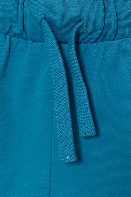 Шорты спортивные из хлопка United Colors of Benetton, синий — фото 3