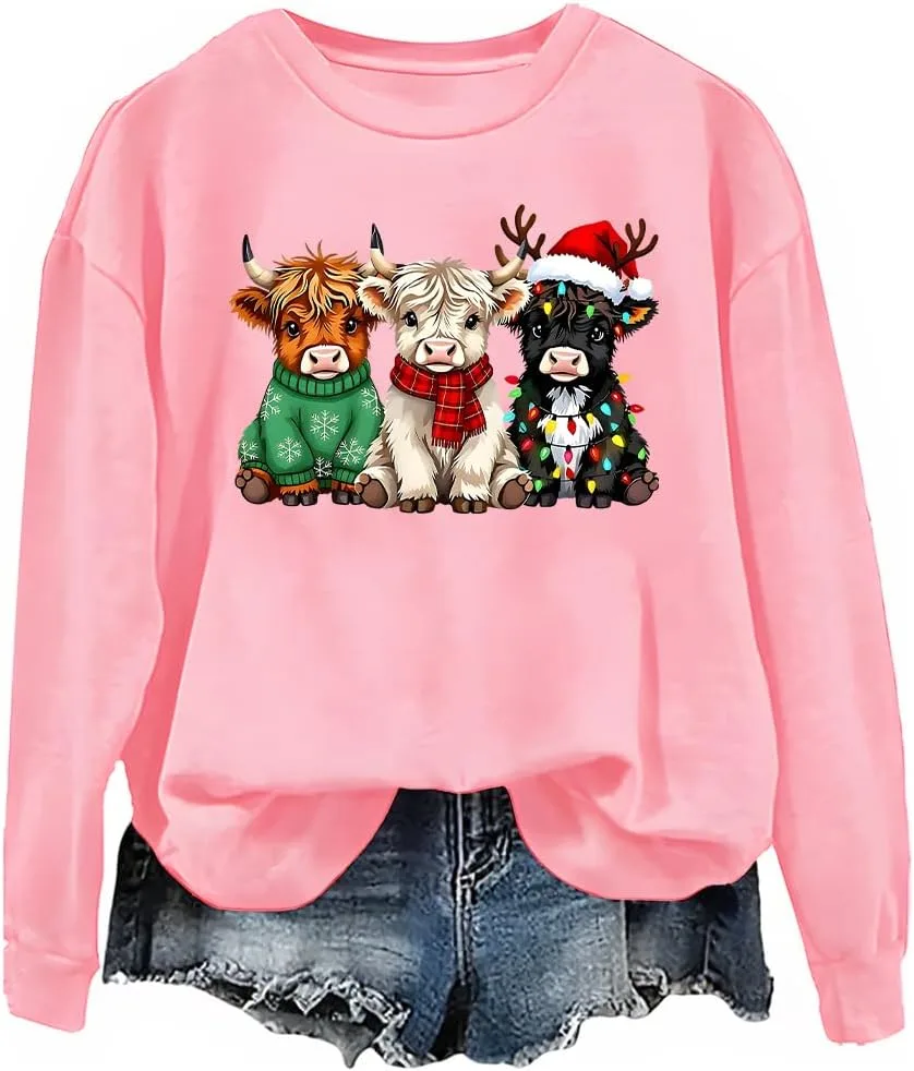 

Рождественский свитшот с шотландской коровой woati