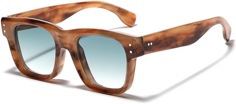 

Мужские солнцезащитные очки с заклепками, защита от УФ-излучения UV400, ретро-градиентный дизайн, модные женские солнцезащитные очки, янтарно-зеленый цвет, один размер TYUVIVO, Amber Green