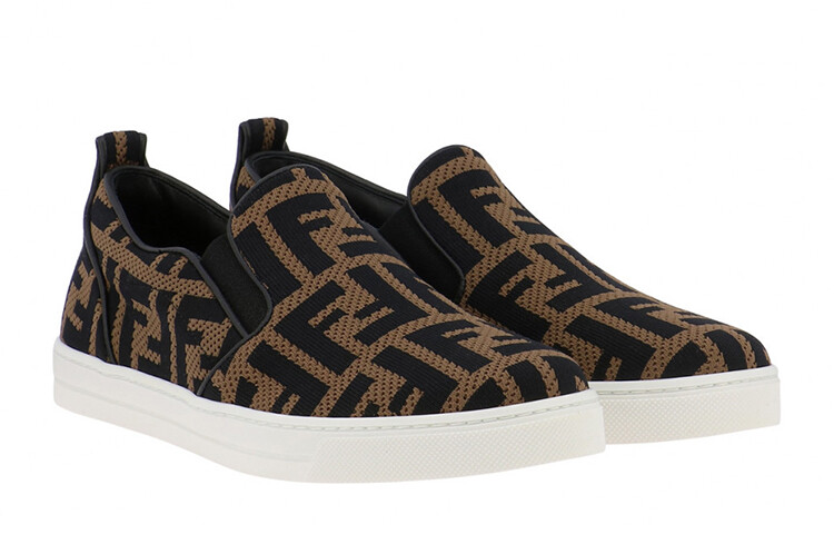 FF LOGO Скейтбординг Кроссовки женские низкие коричневые Fendi — фото 3