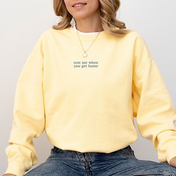 

Вышитый свитшот с надписью "Text me when you get home" Simply Sage Market, Butter, Зеленый, Вышитый свитшот с надписью "Text me when you get home" Simply Sage Market, Butter