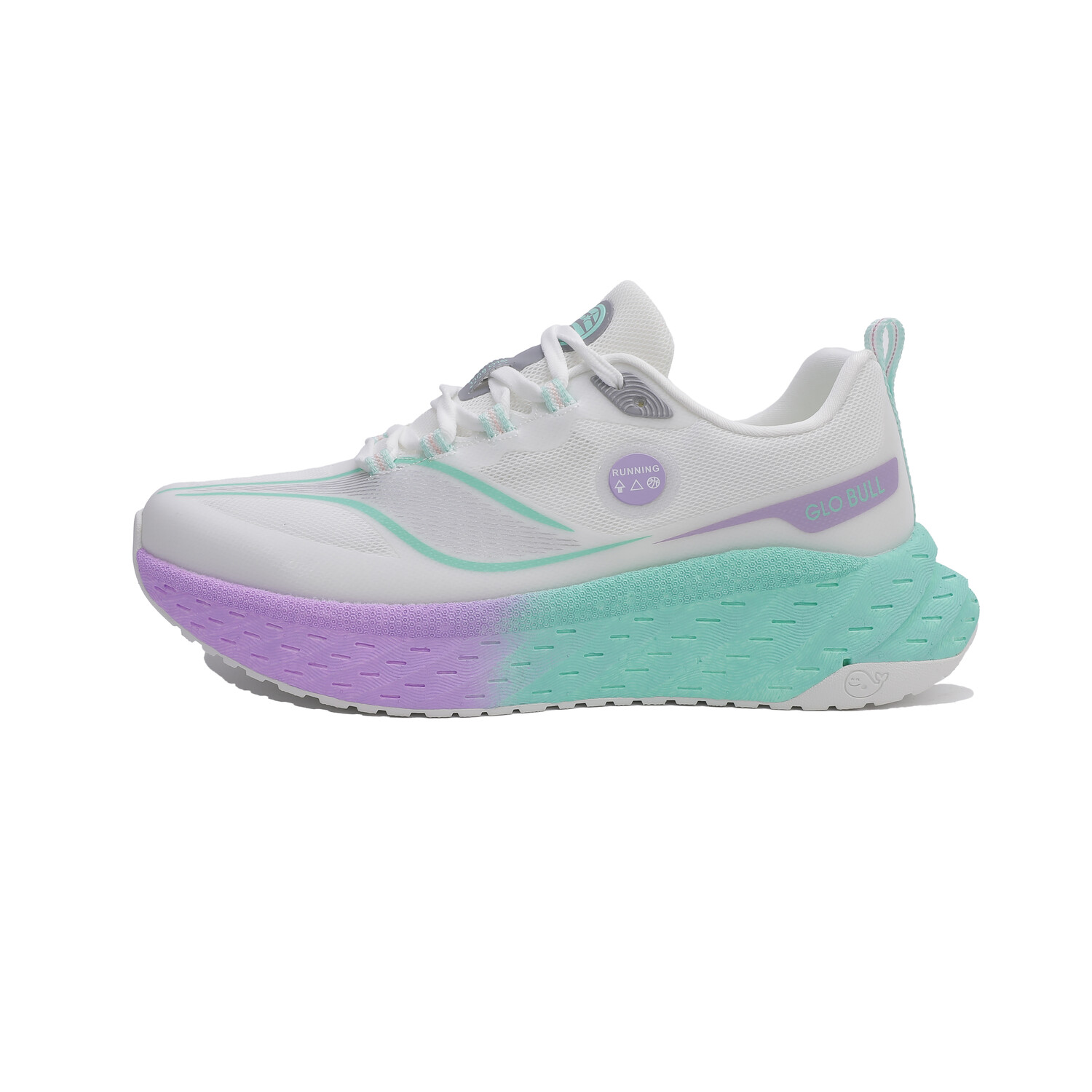 

Кроссовки унисекс с низким верхом Glo Bull, цвет White moon purple