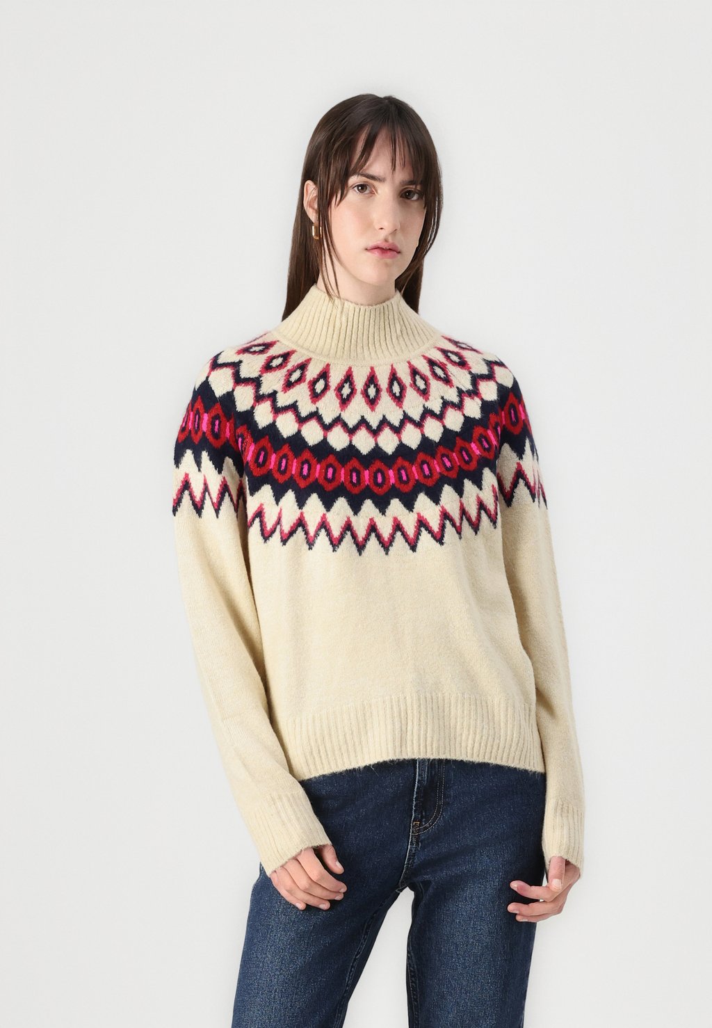 

Свитер V AIRY MOCKNECK FAIRISLE GAP, песочный