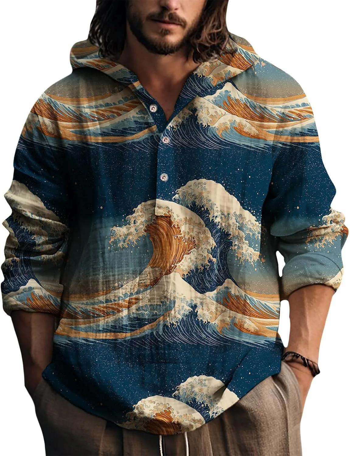 

Японский графический худи для мужчин с легким дизайном Gchanao