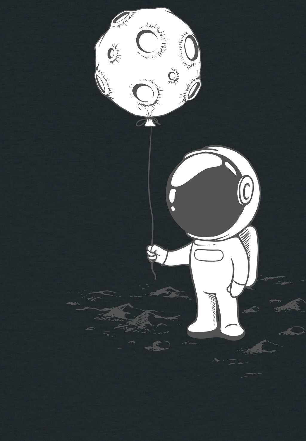 

Футболка с принтом KLEINER ASTRONAUT MIT LUFTBALLON watapparel, черный