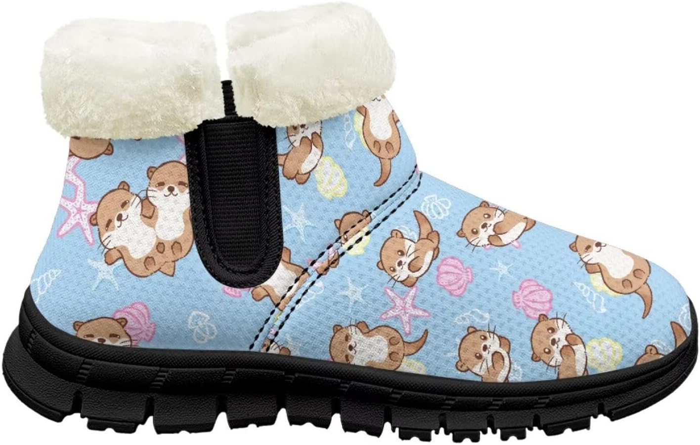 

Ботинки на щиколотке для девочек с меховой подкладкой, теплые зимние нескользящие ботинки для вечеринок и праздников Pointodoor, Starfish Otter