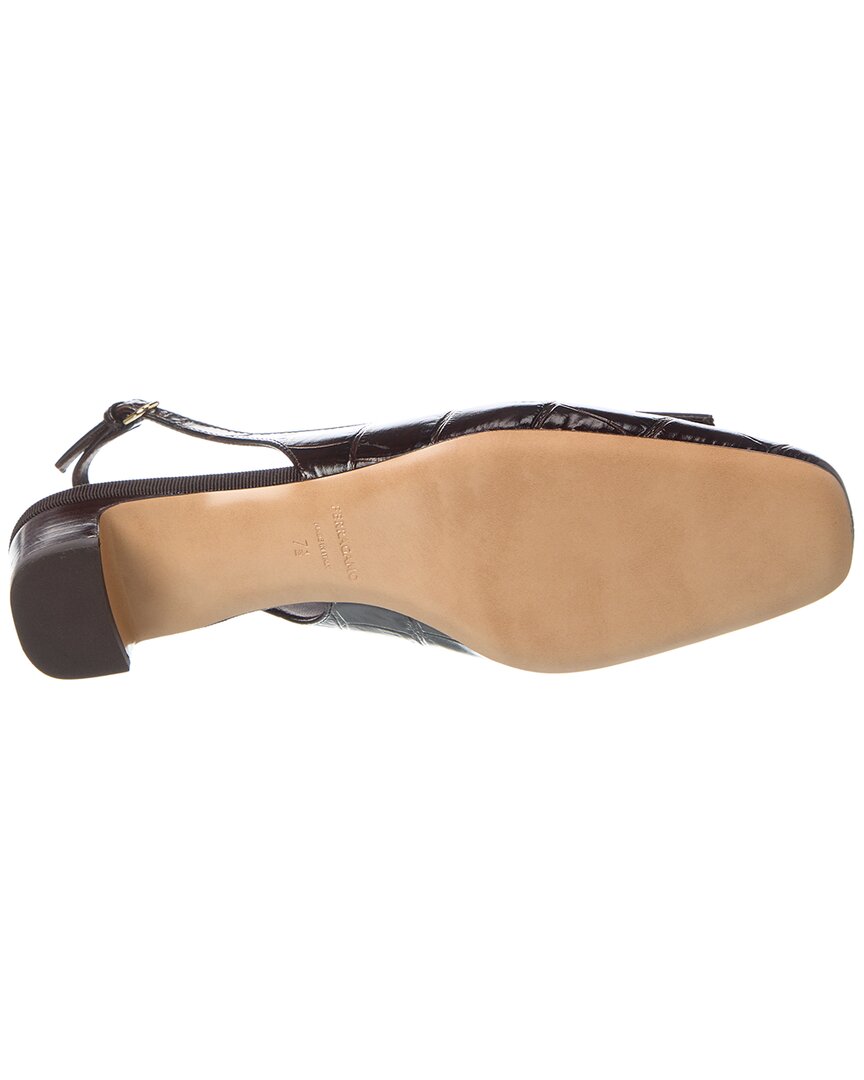 Туфли-лодочки Ferragamo Rivada из кожи с тиснением под крокодила Salvatore Ferragamo, коричневый — фото 4