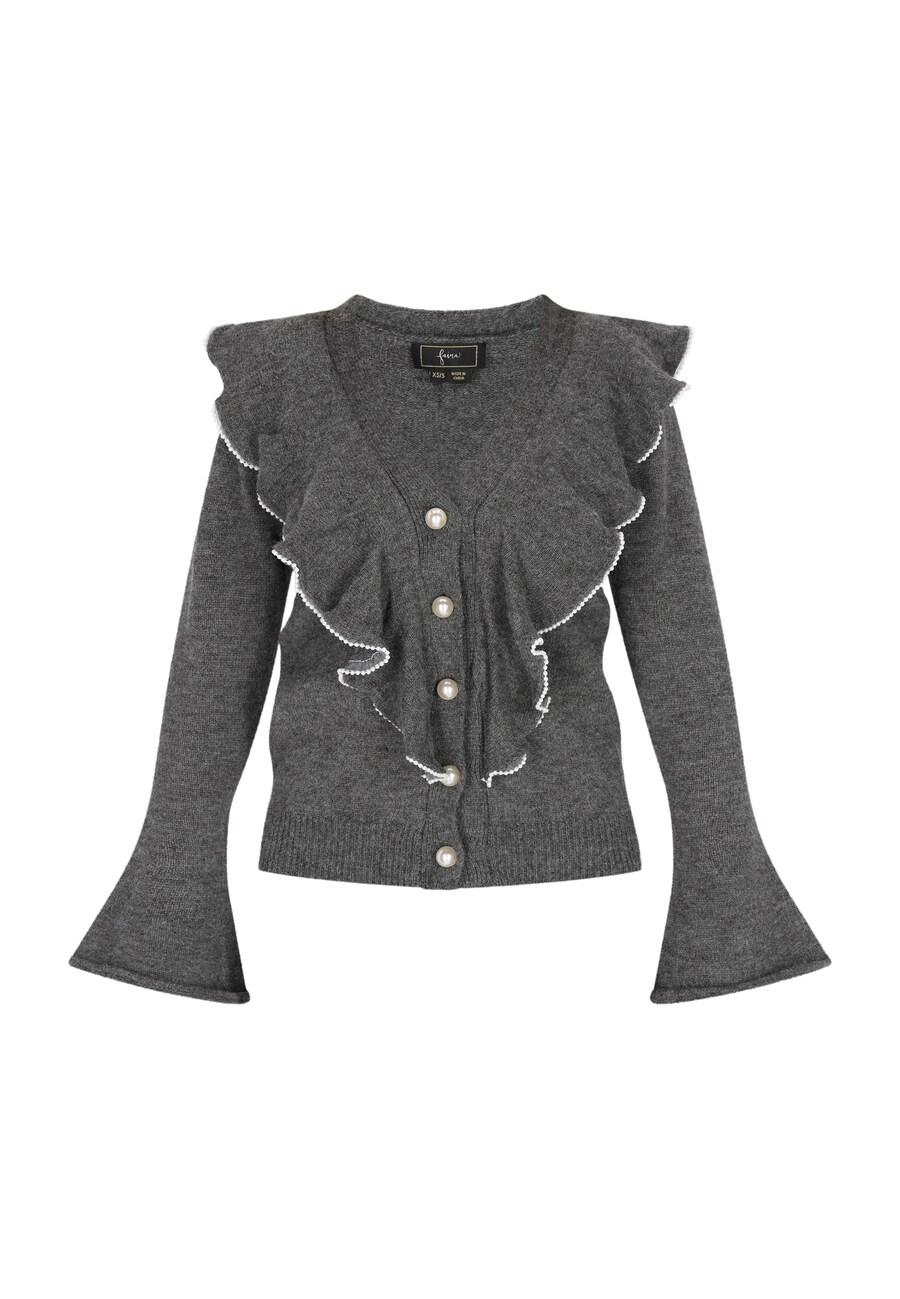 

Вязаный кардиган faina Knit Cardigan, темно-серый
