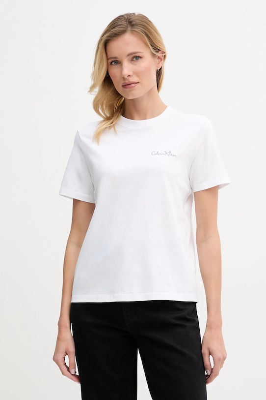 

Хлопковая футболка Calvin Klein Jeans, белый