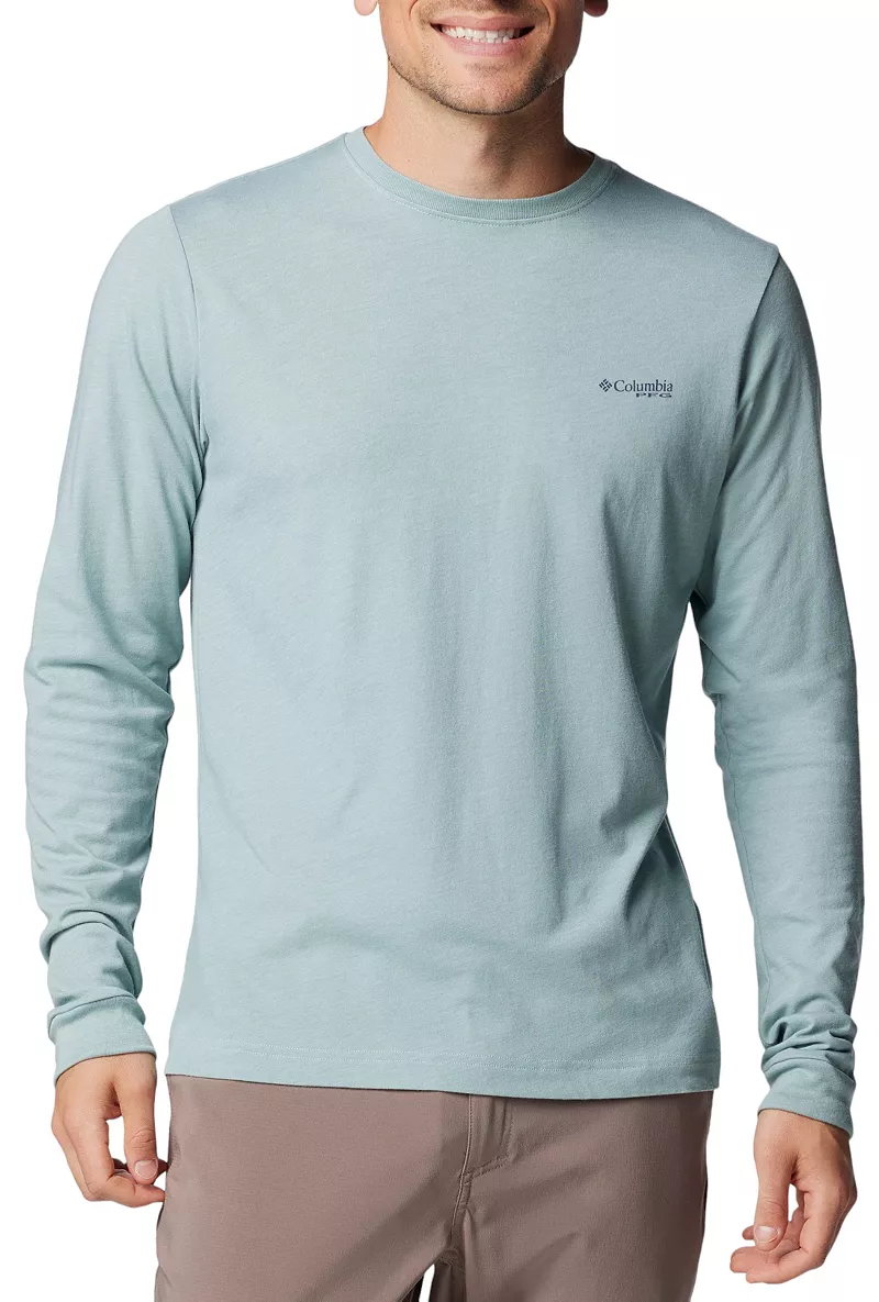 

Мужская рубашка с длинным рукавом Columbia PFG Uncharted, цвет Crushed Blue Hthr/Rstr Rs