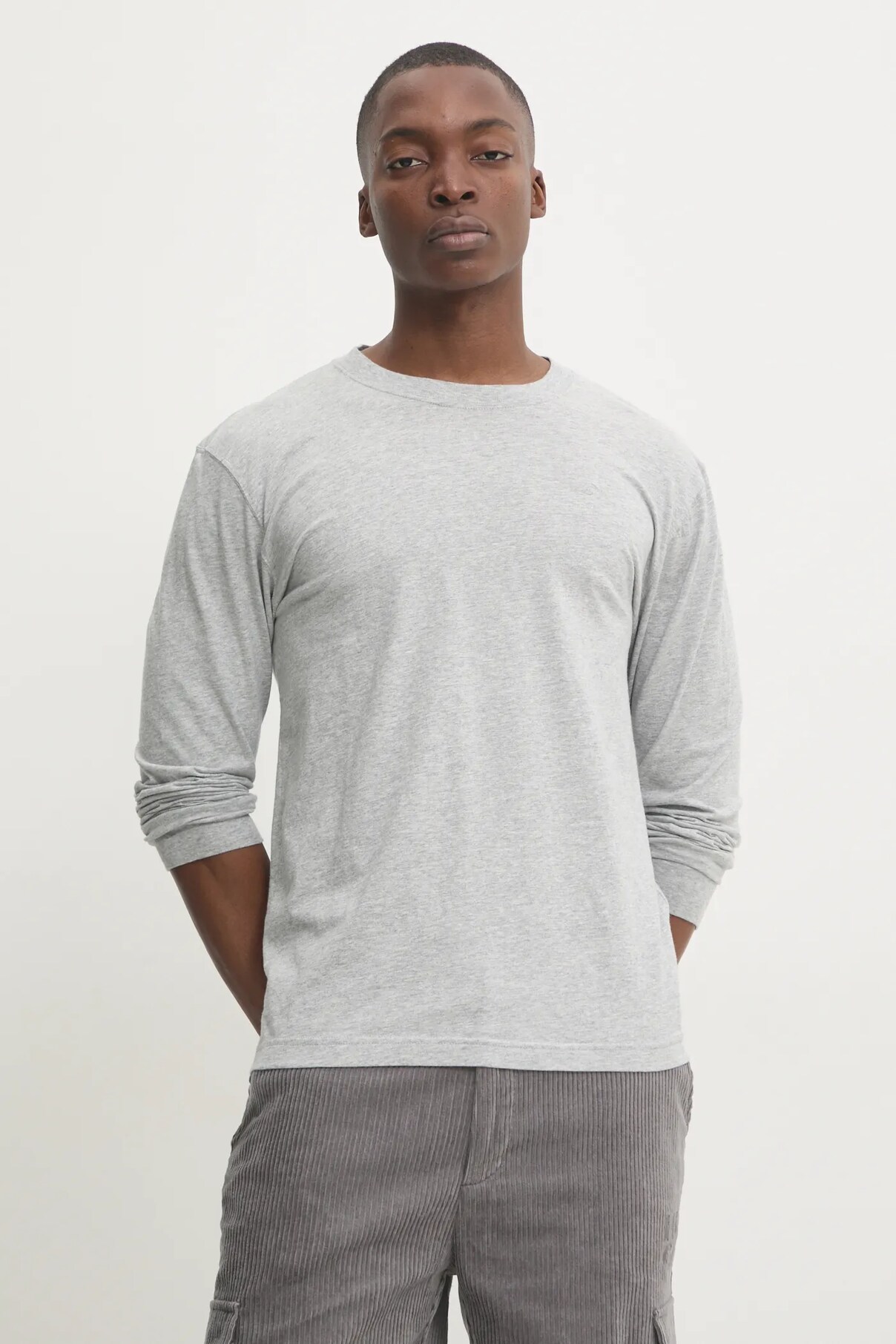 

Хлопковая кофта с длинным рукавом Hollister Co., серый
