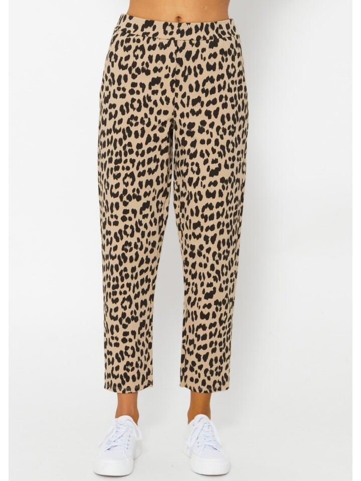 

Тканевые брюки SASSYCLASSY Jersey Chino, цвет Leo-Printschwarz I camel