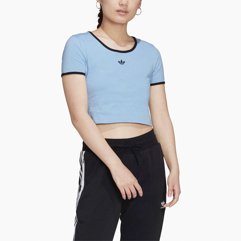 Футболка Adidas Originals Slim Cropped, голубой — фото 3