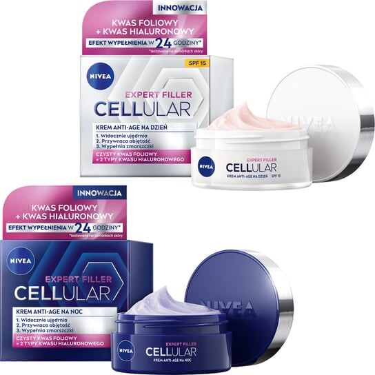

Набор косметики по уходу за лицом, 2 шт. Nivea, Cellular Expert Filler Anti-Age