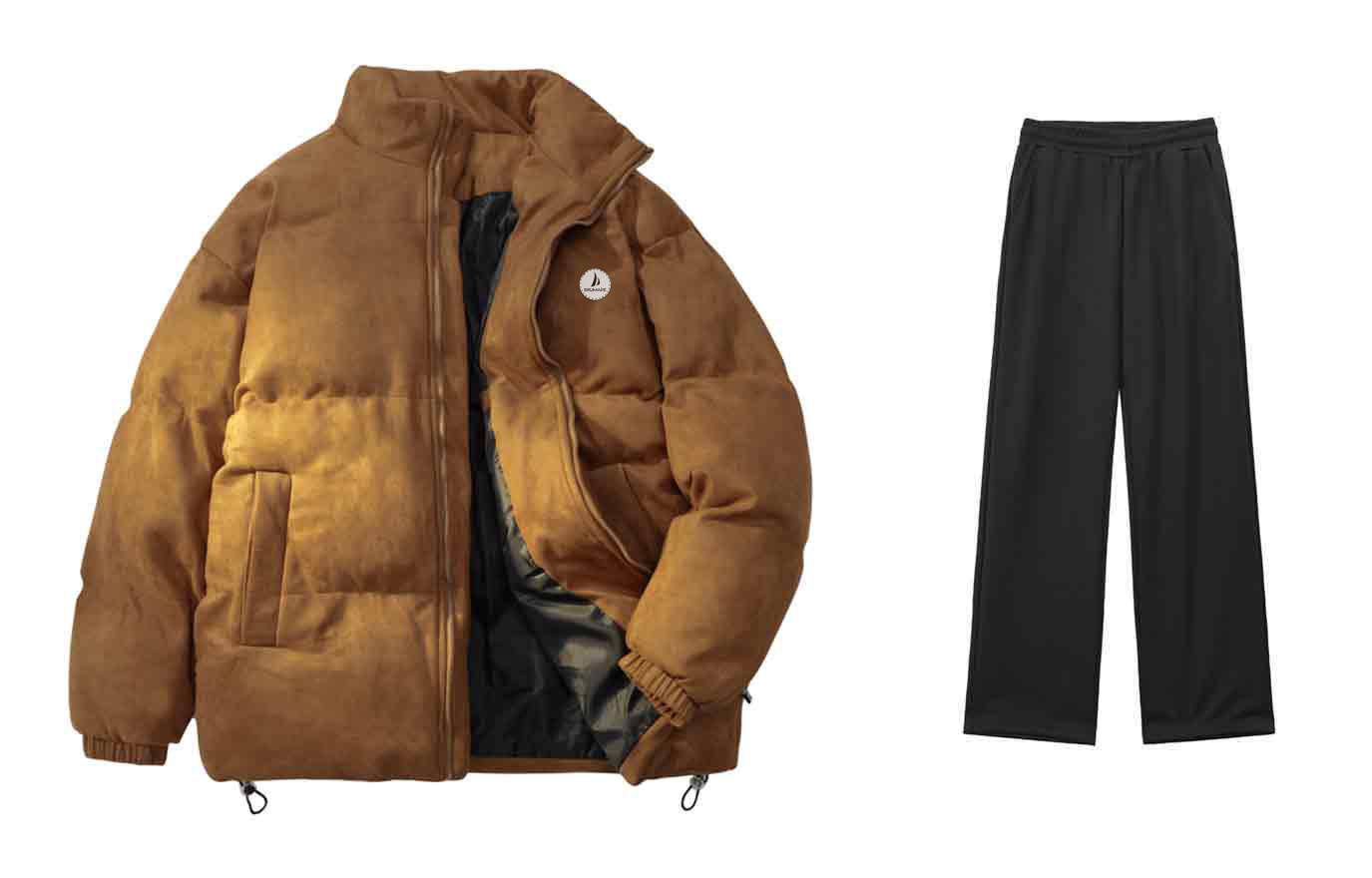 

BRUMAIRE Пуховик Unisex, Coffee Color Cotton Jacket (Comes with Casual Pants)