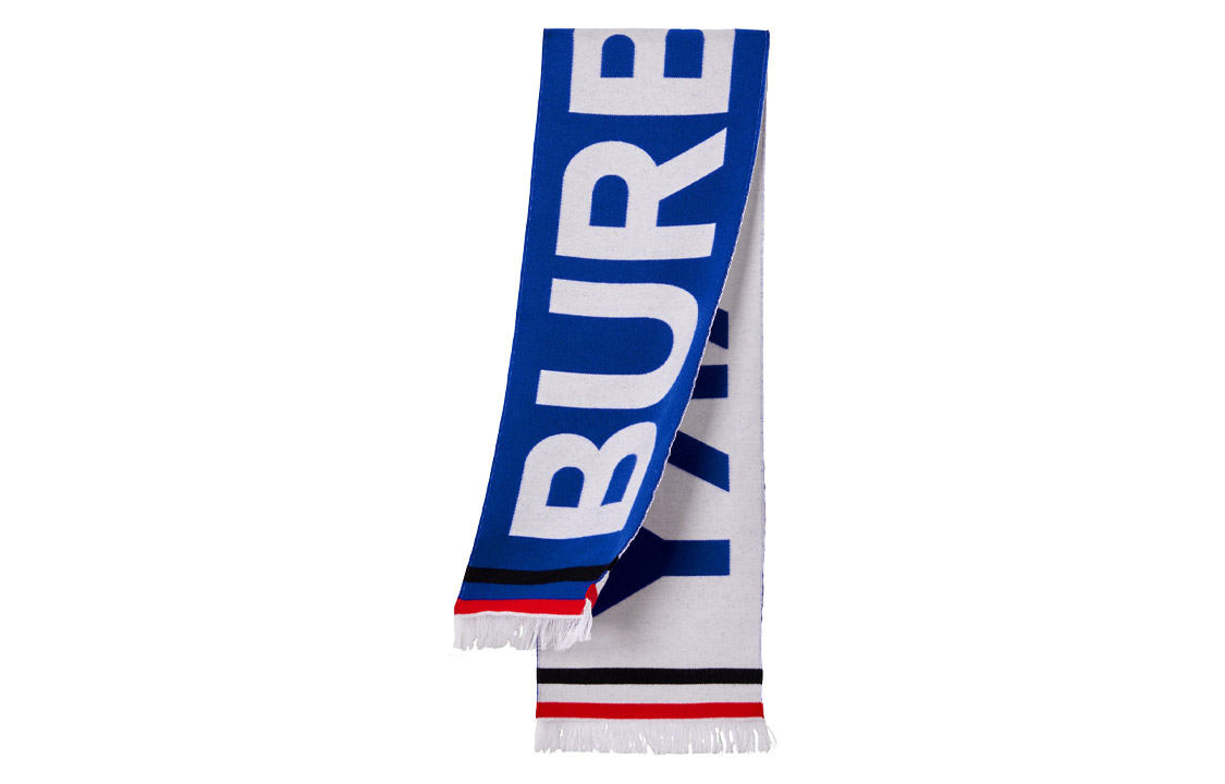 

Burberry Детский вязаный шарф синий, Blue