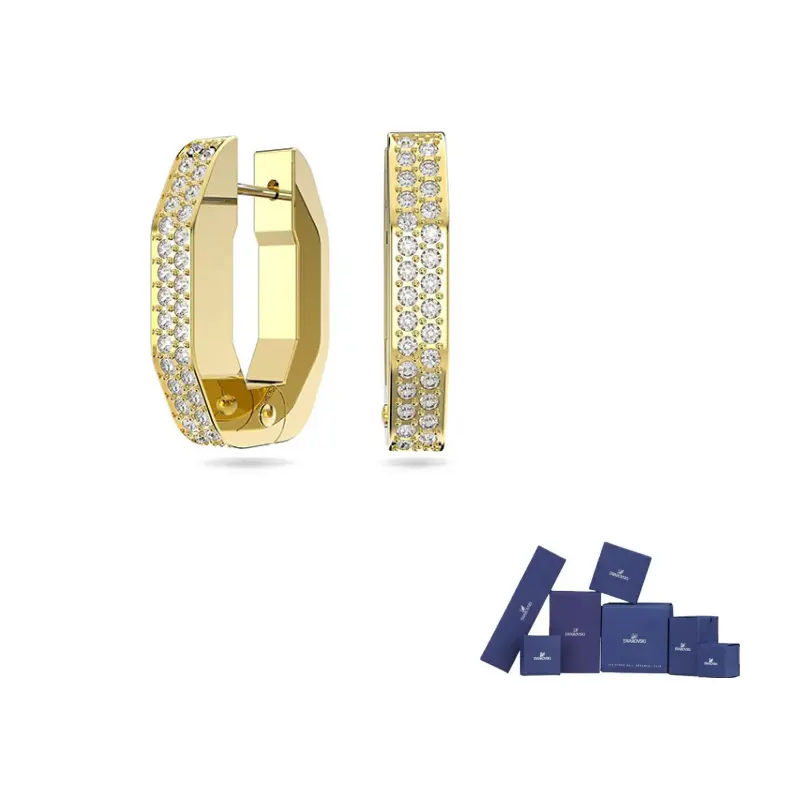 

Dextera Crystal Embellished Hoop Earrings Swarovski, золотой