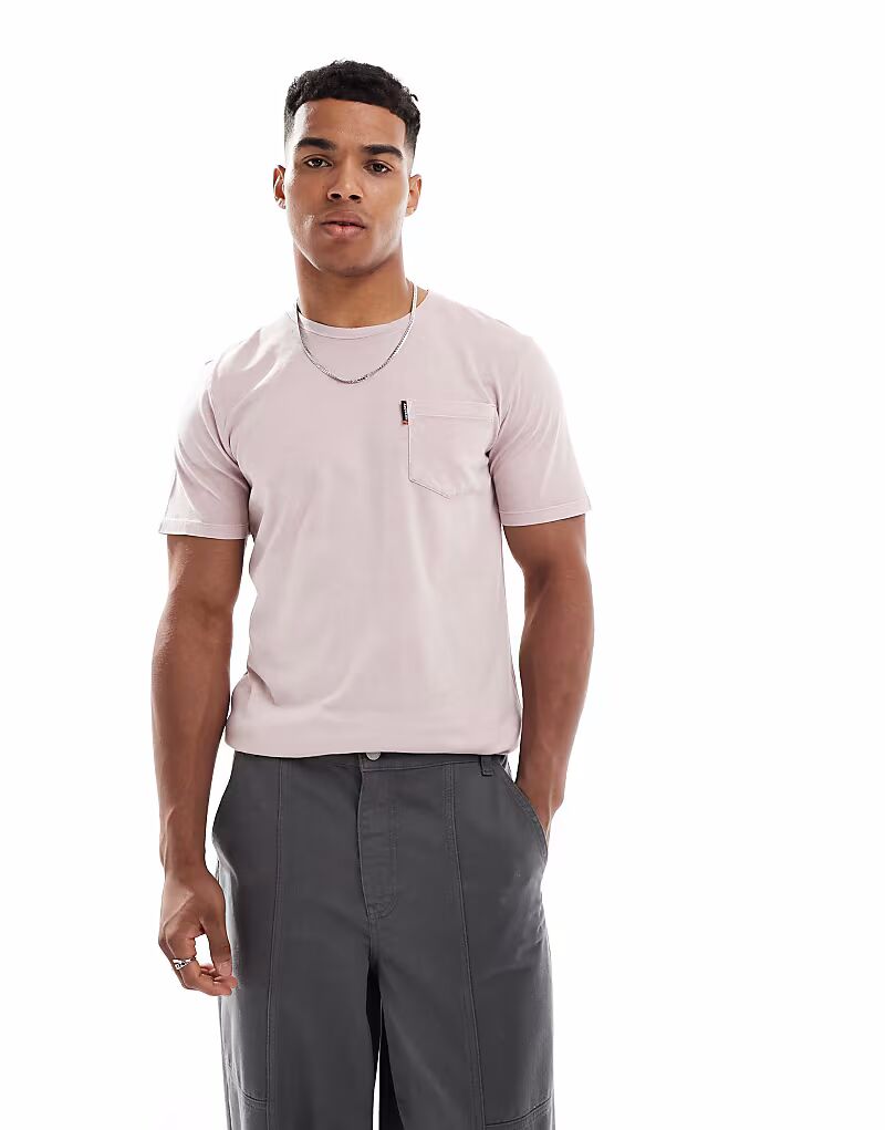

Футболка Superdry Classic Essential с карманом, темно-розового цвета