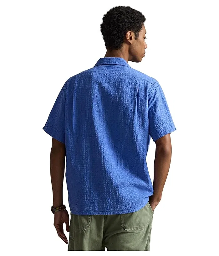 Рубашка Classic Fit из льняной смеси с сирсакером Polo Ralph Lauren, Scottsdale Blue — фото 3