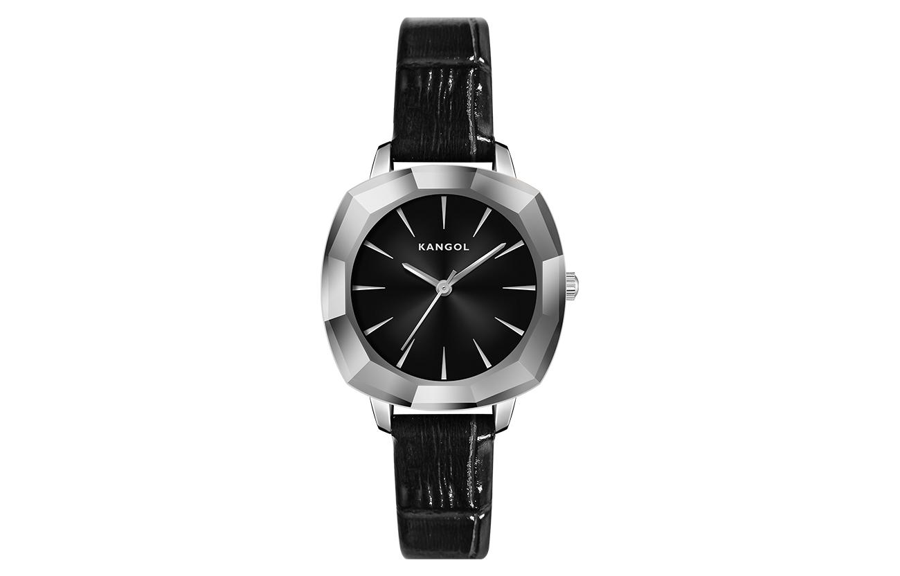 

KANGOL Часы Quartz Movement Genuine Leather Strap Watch Women's Watch Green Dial, Black Sapphire