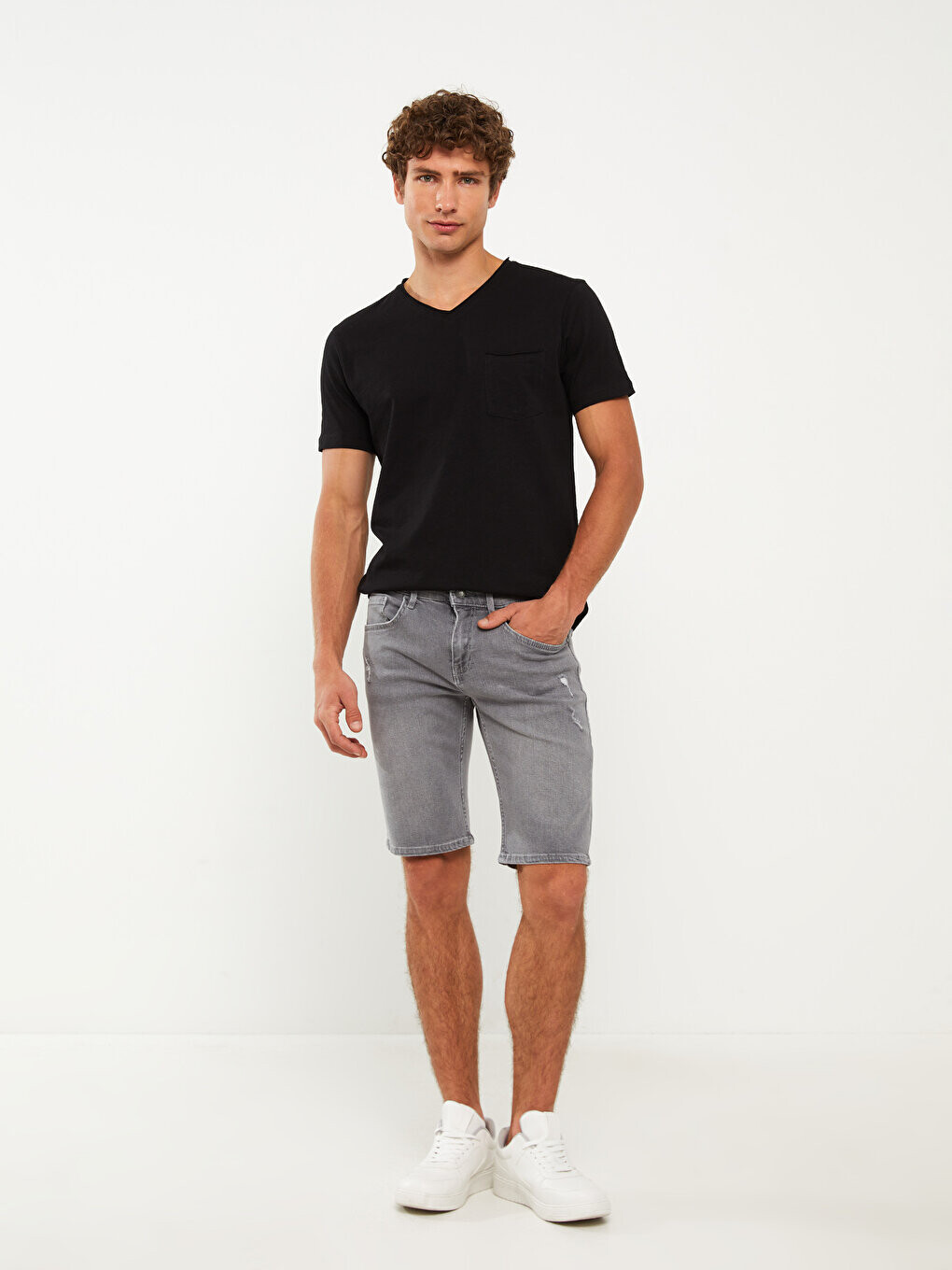

Мужские джинсовые шорты очень узкого кроя LCW Jeans, серое родео