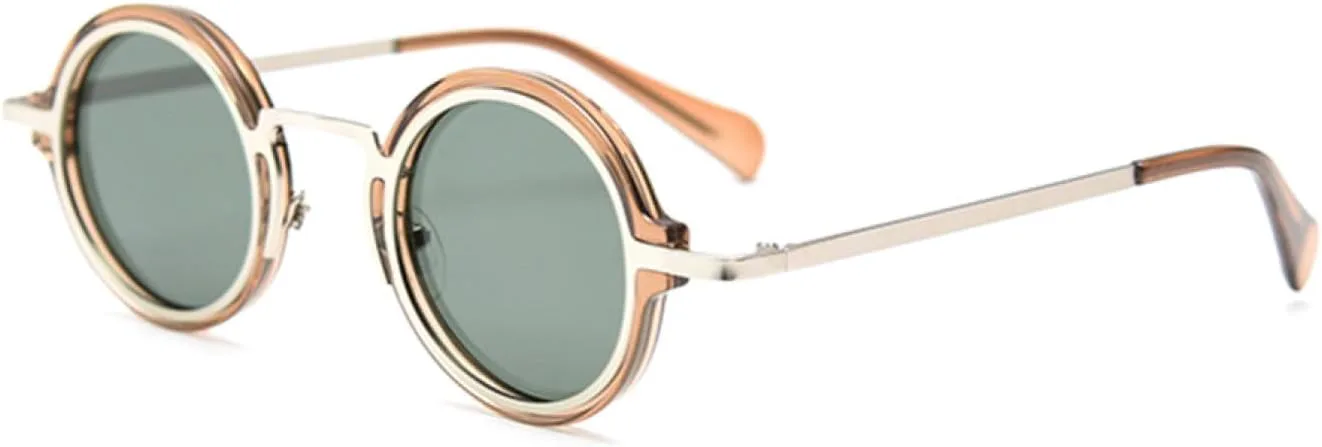 

Поляризованные солнцезащитные очки в стиле ретро для женщин, панк-стиль, металлические солнцезащитные очки, винтажные мужские, зеленые, UV400 MWTSYSQ, Brown Green