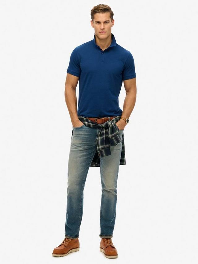 Хлопковая пике-поло от Cotton City Superdry, Pilot Mid Blue — фото 3