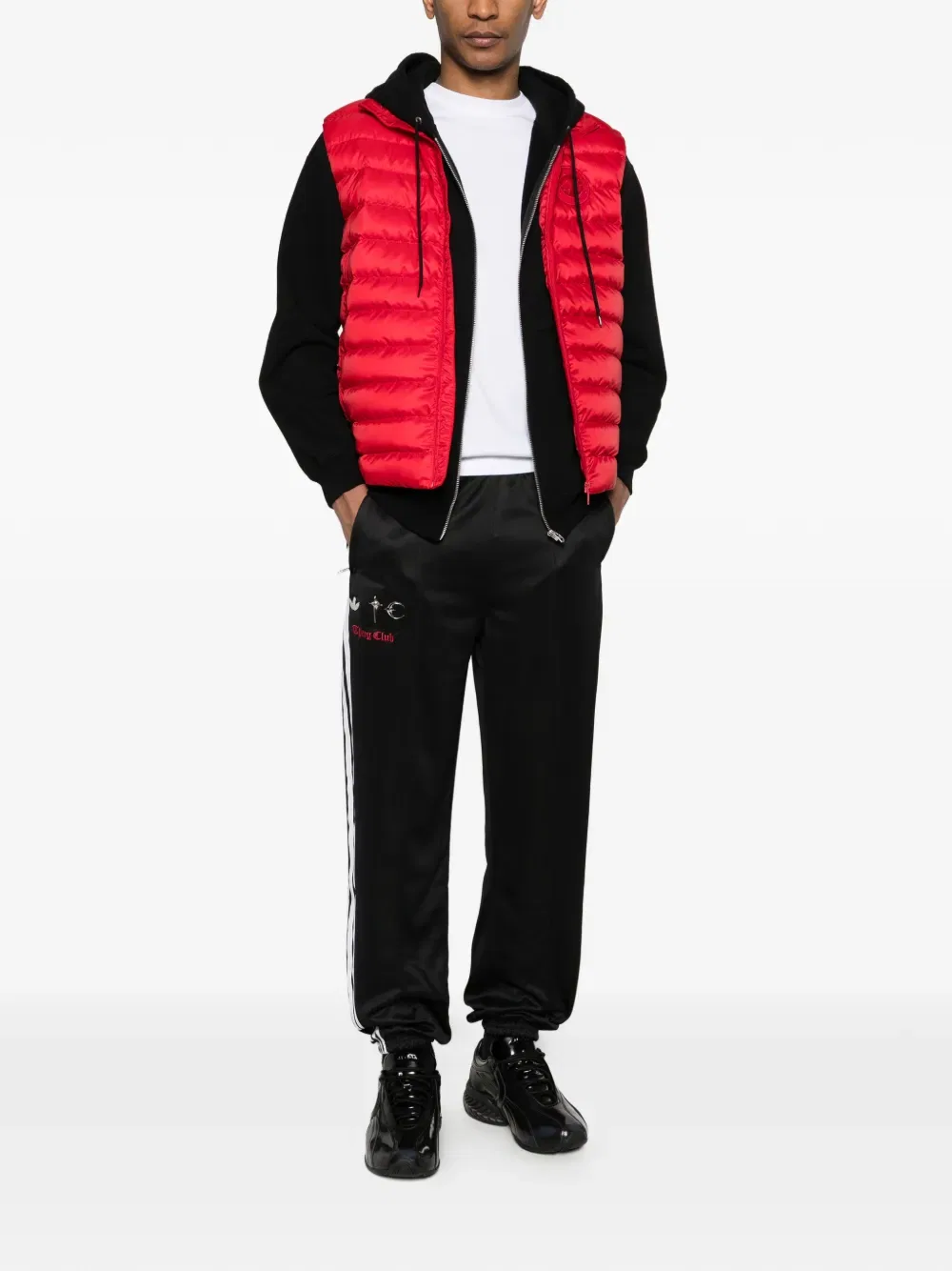 Спортивные брюки с полосатым логотипом Adidas, черный — фото 2