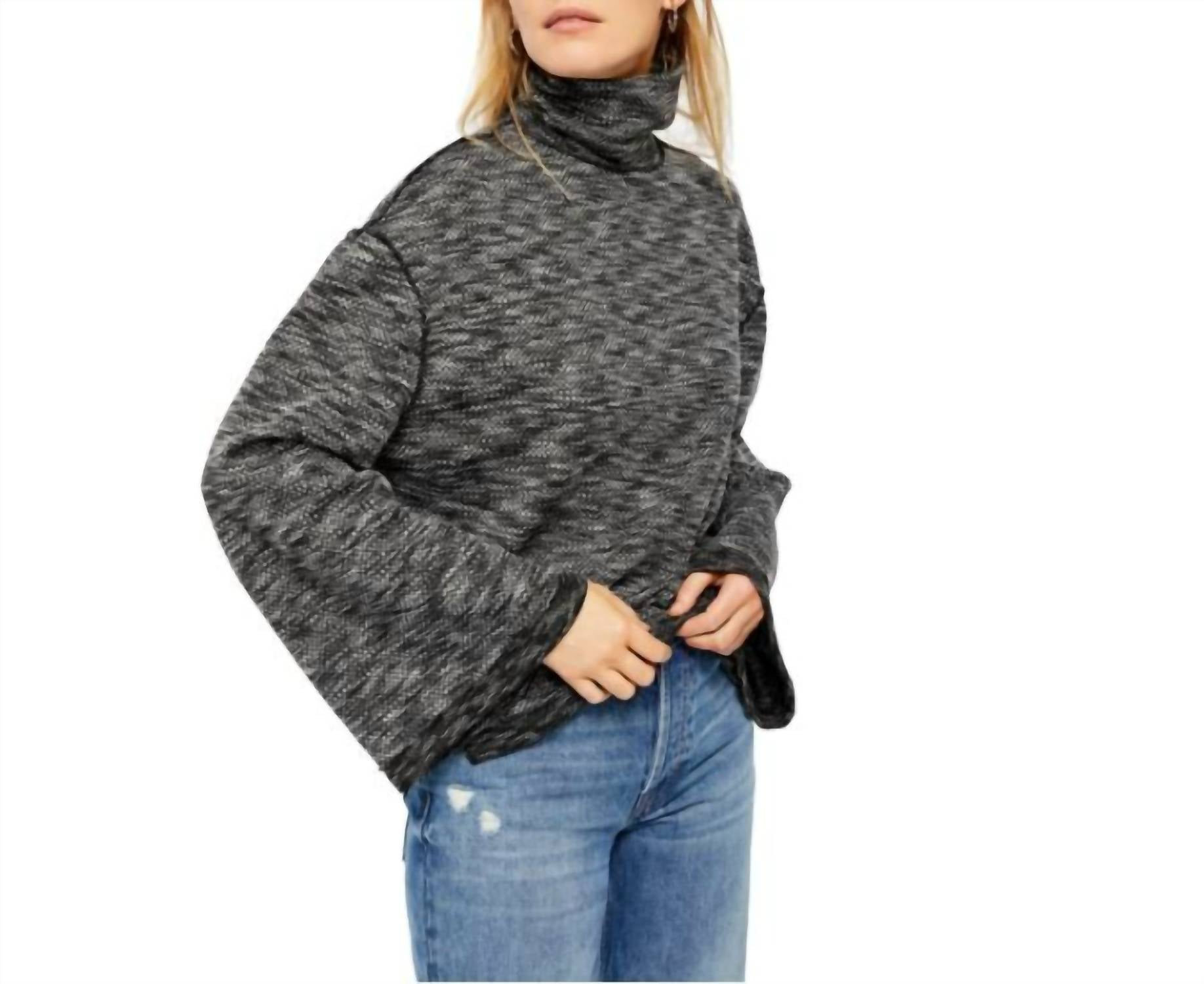 

Водолазка с широкими рукавами Sunny Days в комбинированном цвете Night Star/Black Combo Free People