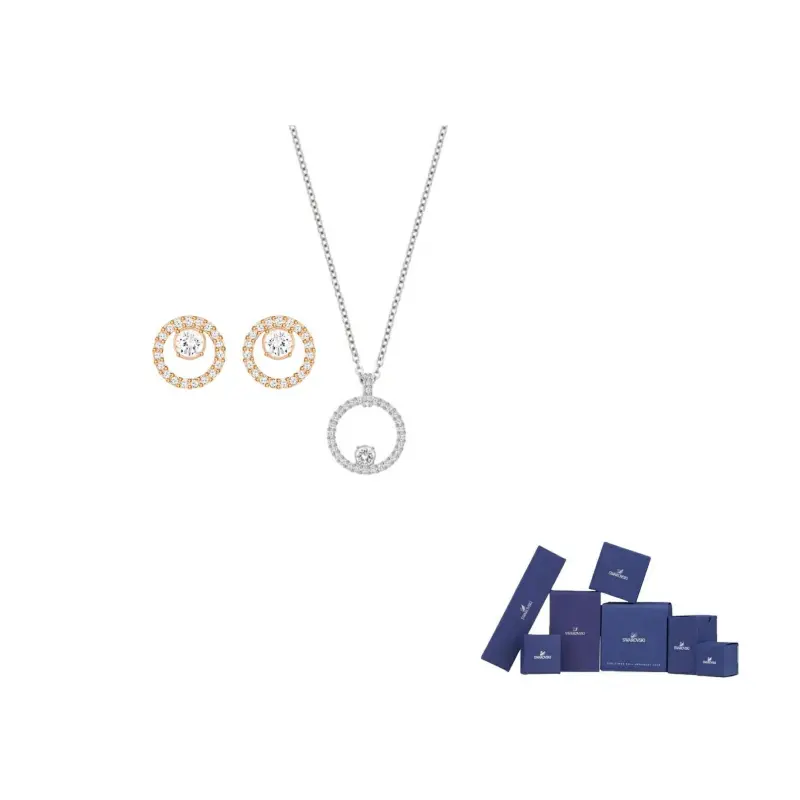 

Swarovski Комплект Constella с родиевым покрытием: ожерелье и серьги-гвоздики для женщин, мультиколор