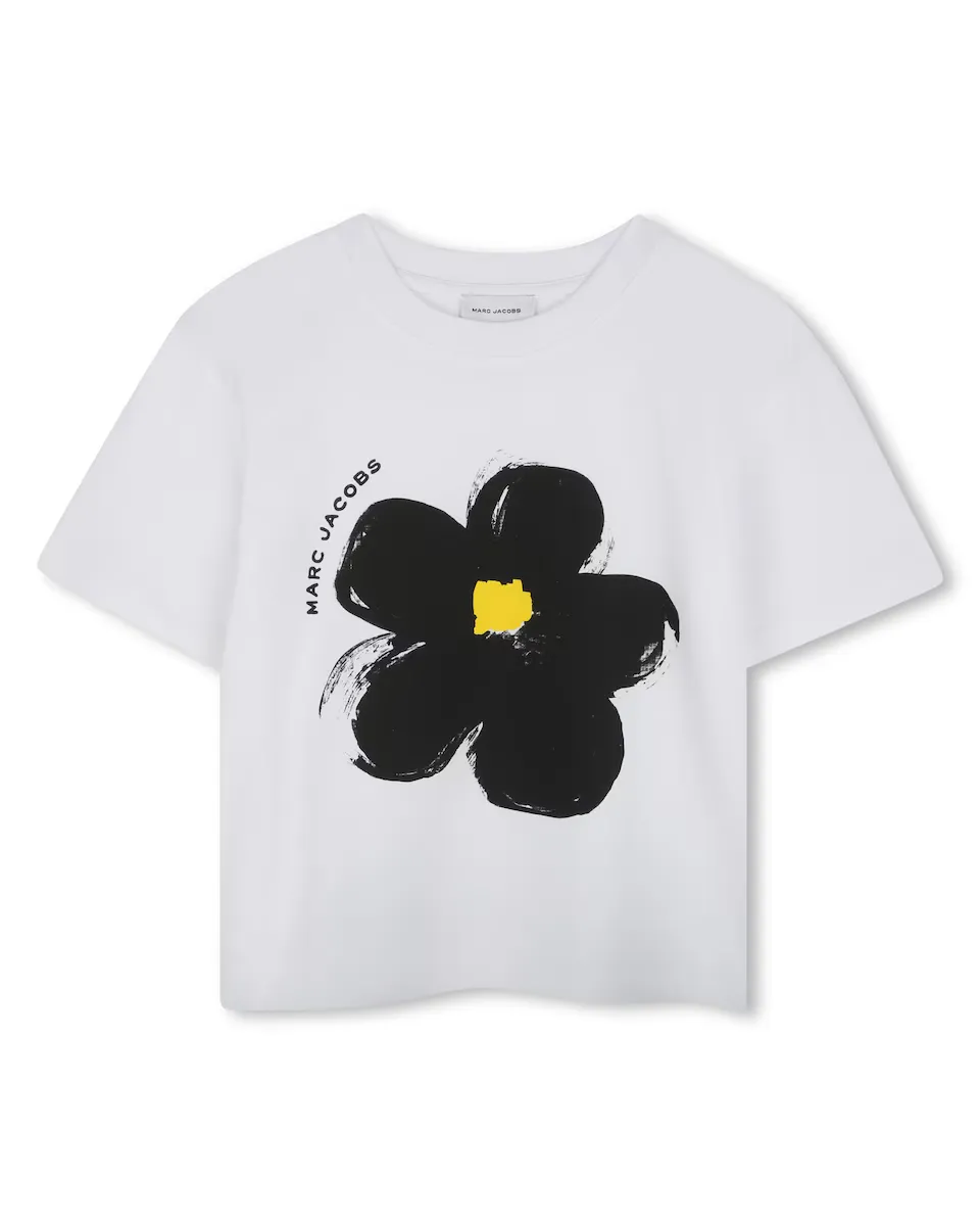 

Футболка для девочки из хлопка с короткими рукавами Marc Jacobs, белый