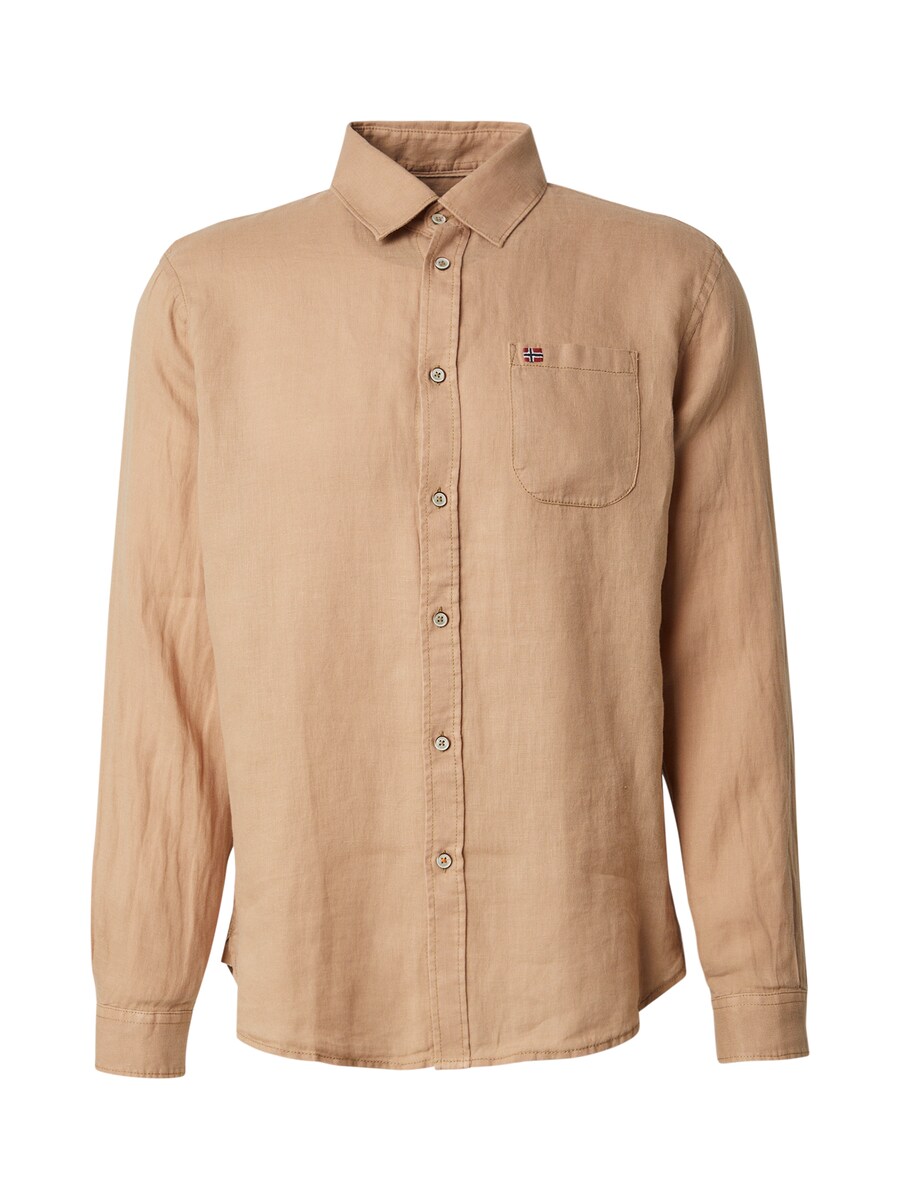 

Рубашка на пуговицах классического кроя NAPAPIJRI, Camel