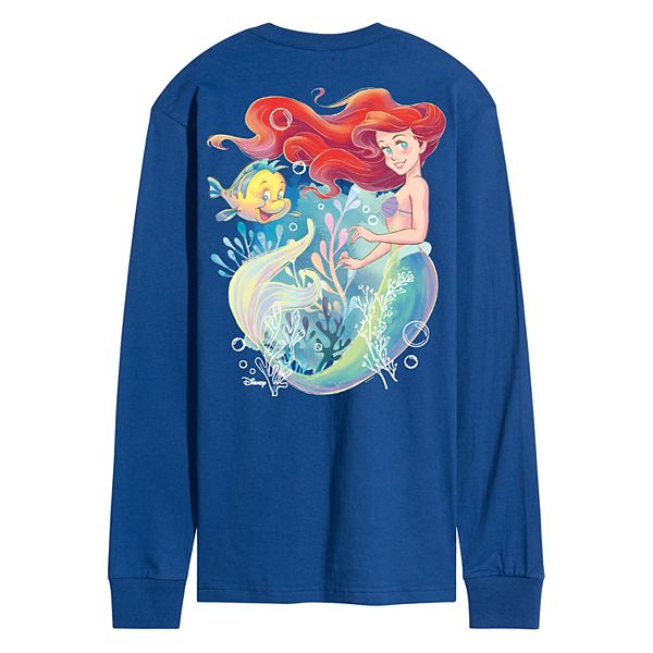 

Мужская футболка с длинным рукавом Ariel & Flounder Disney, Royal Blue