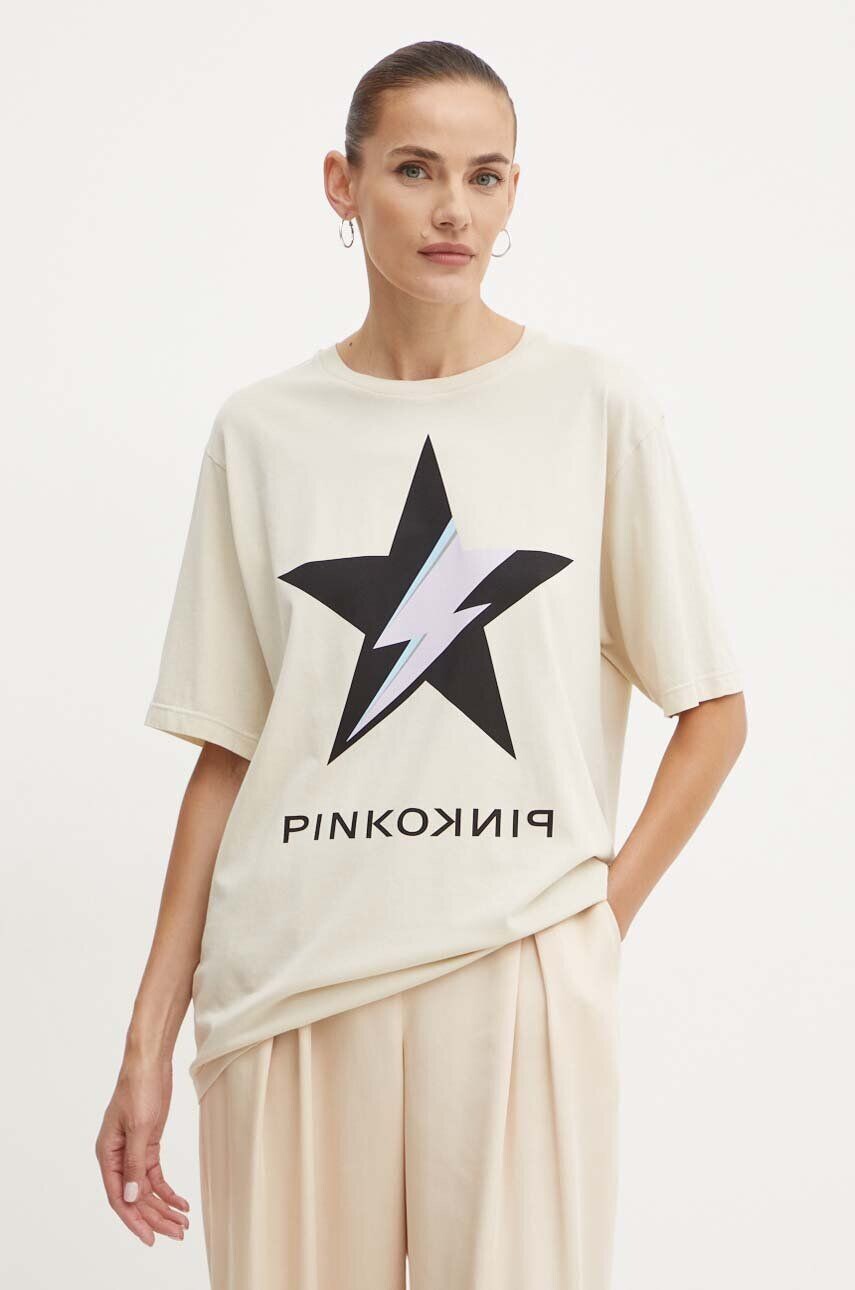 

Футболка Pinko из хлопка, бежевый