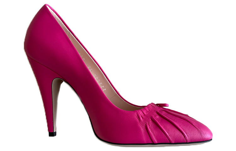 Кроссовки (WMNS) Gucci Nappa Bow High Heel Pumps 'Bright Fucsia' — фото 2