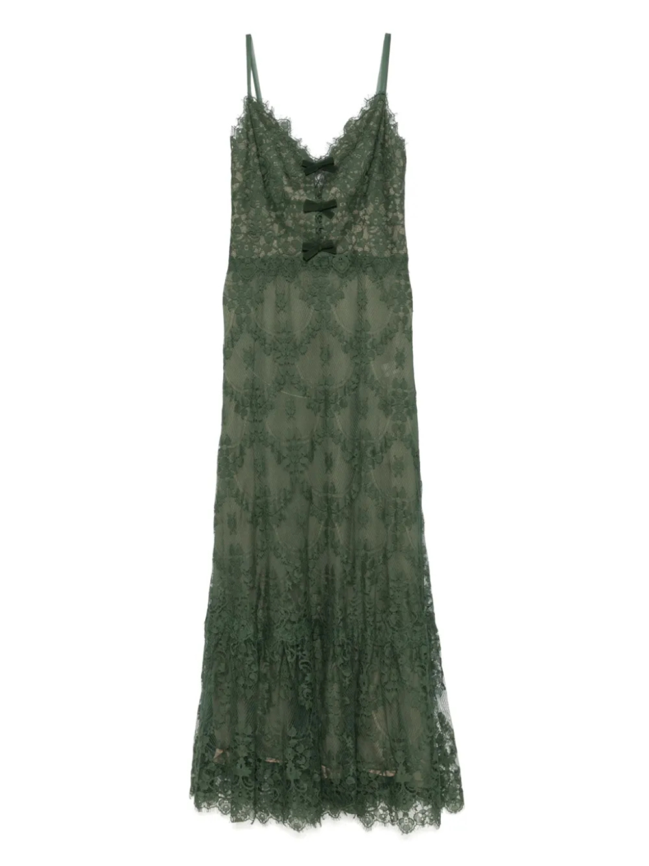 

Платье из цветочного кружева Elie Saab, зеленый