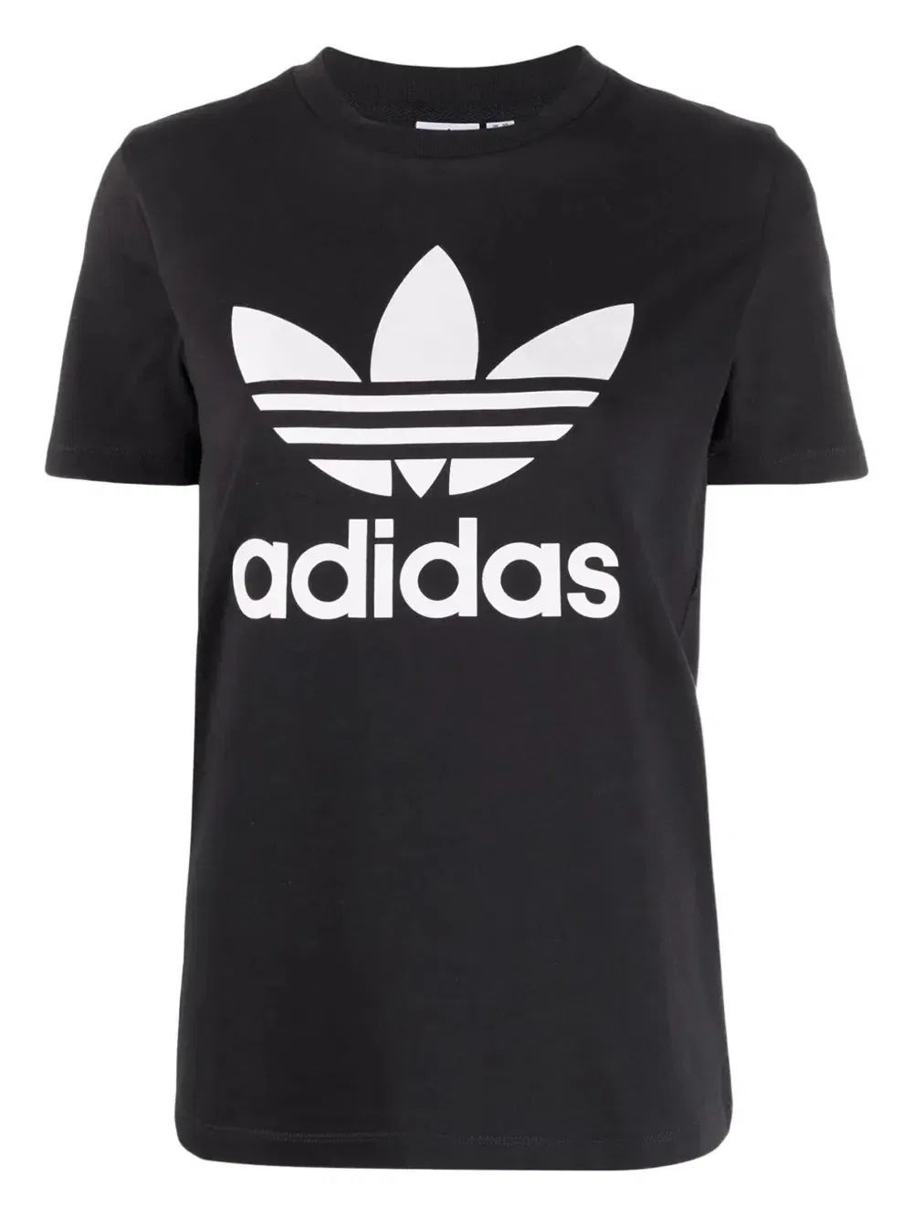 Оригинальная женская футболка с трилистником "черного цвета" Adidas