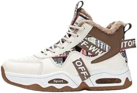 

Мужские белые зимние высокие кеды, водонепроницаемые утепленные мягкой подкладкой модные кроссовки с противоскользящей подошвой - популярная теплая повседневная обувь для улицы и повседневного ношения Hhhchpm