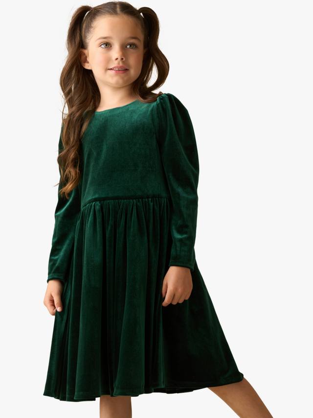 

Детское бархатное платье миди с длинными рукавами и бантом на спине Angel & Rocket