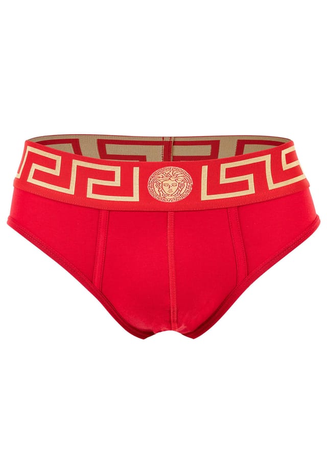 

Трусы - топика стрейч хлопок однотонные Versace, красный