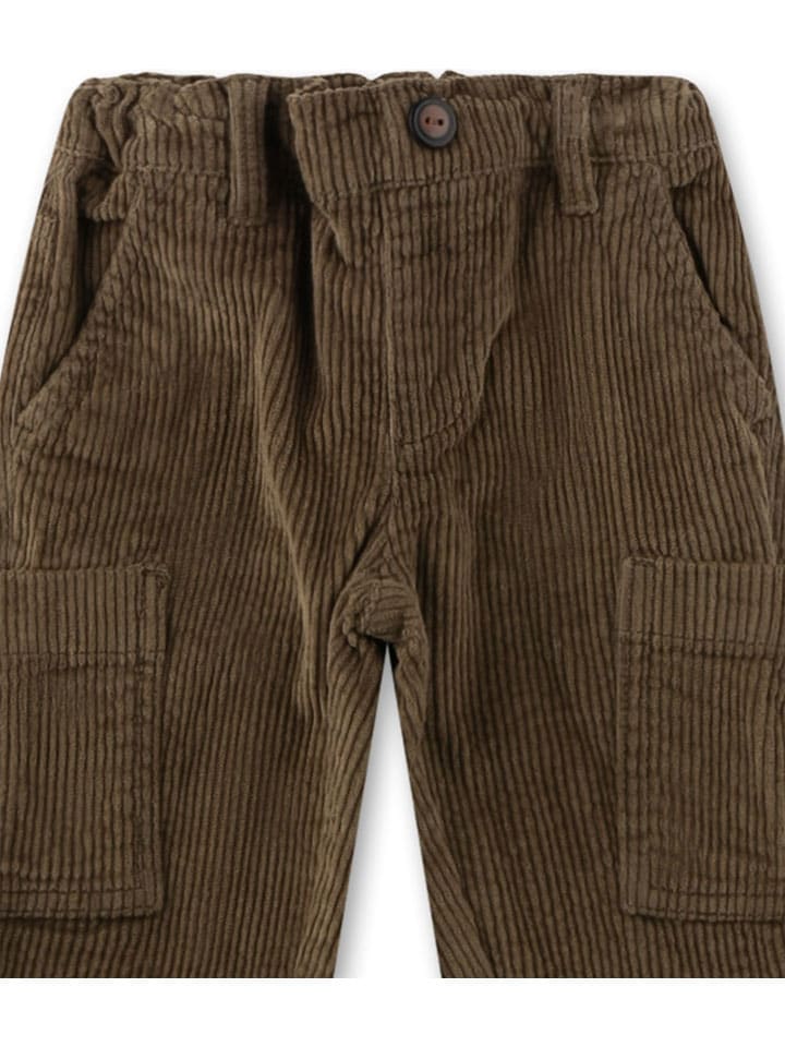 Sanetta Kidswear Брюки-карго коричневого цвета — фото 3