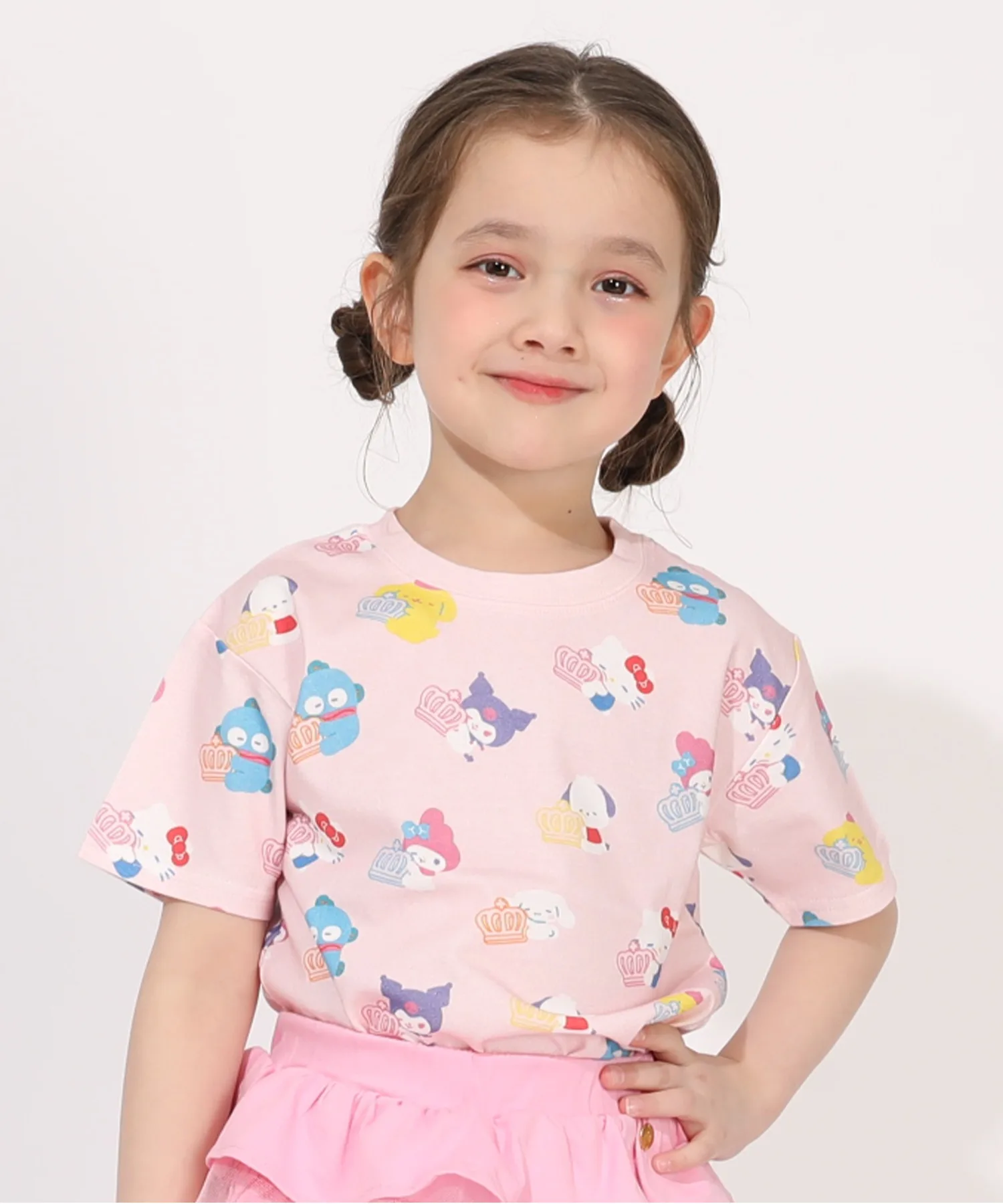 Детская футболка с пастельным принтом Sanrio BABYDOLL розовая