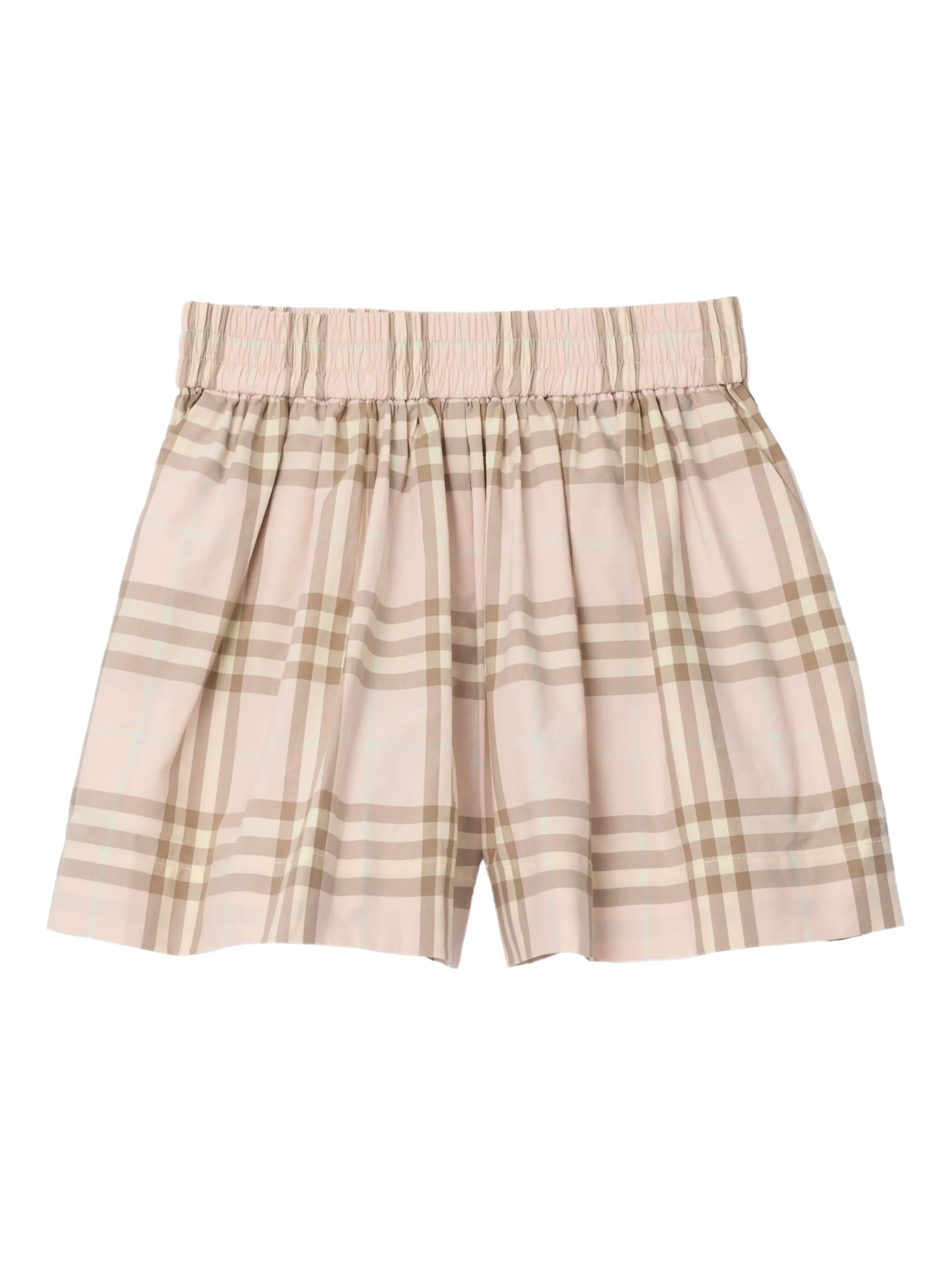 Шорты в клетку с эластичным поясом Burberry Kids, розовый